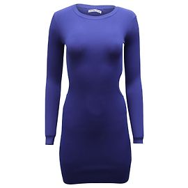 Alexander Wang Geripptes, figurbetontes Cut-Out-Kleid aus blauer Viskose Blau