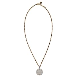 Alexander Mcqueen-Brass Medaillon Necklace-Other,Python print