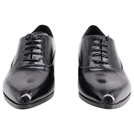Prada-Prada Lace Up Low Top Oxford Shoes in Black Leather-Black