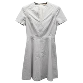 Tory Burch-Tory Burch Striped Dress in White Cotton-White