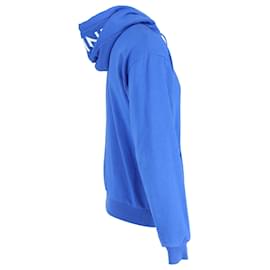 Céline-Celine Hooded Loose Sweatshirt in Blue Cotton Fleece-Blue
