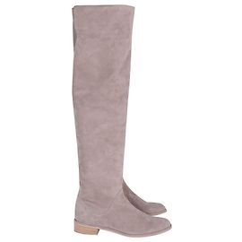 Stuart Weitzman All Good Knee High Boots in Beige Suede Beige