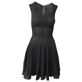Alaïa Abito Alaia aderente e svasato in viscosa nera Nero