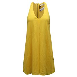 Alice + Olivia Mini Robe Dos Nu en Soie Jaune Jaune