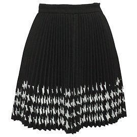 MSGM Hahnentritt-Plissee-Rock mit Laserschnitt aus schwarzem Polyester Schwarz