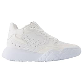 Alexander Mcqueen-New Court Sneakers in White & Silver Leather-Multiple colors