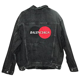 Balenciaga-Balenciaga Uniform Oversized Faded Jacket in Grey Cotton Denim-Grey