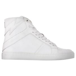 Zadig & Voltaire ZV1747 High Flash Smooth Calfs en cuir blanc Blanc