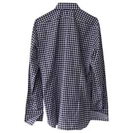 Tom Ford-Camisa xadrez Tom Ford em algodão azul-Azul
