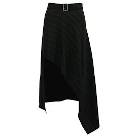 Thierry Mugler Mugler Saia Assimétrica com Cinto em Acetato Preto Preto