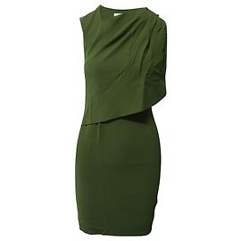 Vestido sem mangas drapeado Givenchy em viscose verde-oliva Verde Verde oliva