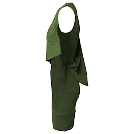 Givenchy-Givenchy Sleeveless Draped Sheath Dress in Olive Green Viscose  -Green,Olive green