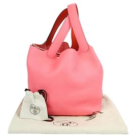 Hermès-Hermès Picotin 22 Pink Taurillon Clemence-Pink