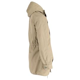 Sandro-Sandro Paris Windbreaker Parka in Khaki Cotton-Green