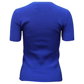 Helmut Lang-Helmut Lang T-shirt com zíper em poliéster azul royal-Azul
