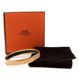 Hermès Caleche Bangle Esmalte Estreito GHW Bege