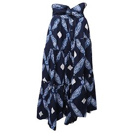 Falda larga asimétrica estampada en algodón azul marino Eiko de Ulla Johnson Azul Azul marino
