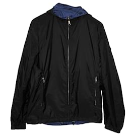 Prada-Prada Zip Up Hoodie Blouson Jacket in Black Nylon-Black