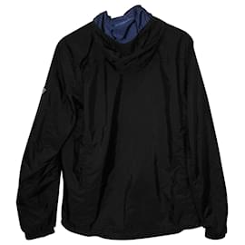 Prada-Prada Zip Up Hoodie Blouson Jacket in Black Nylon-Black
