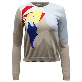 Alice + Olivia Alice & Olivia Sunbather Knit Pull à manches longues en coton multicolore Autre Imprimé python