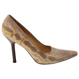 Zapatos de Salón en Punta con Estampado de Piel de Serpiente Gucci en Cuero Multicolor Multicolor