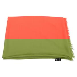 Hermès-HERMES SHAWL IN CASHMERE AND WOOL ORANGE CASHMERE AND WOOL SHAWL-Orange