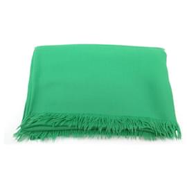 Hermès-NEW HERMES SHAWL IN GREEN CASHMERE AND WOOL NEW CASHMERE AND WOOL SHAWL-Green