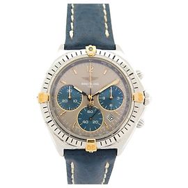 RELÓGIO BREITLING SEXTANT B55046 Cronógrafo 36 RELÓGIO MM QUARTZO EM AÇO E COURO Prata