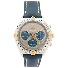 Breitling-BREITLING SEXTANT B WATCH55046 Chronograph 36 MM QUARTZ IN STEEL & LEATHER WATCH-Silvery