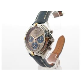 Breitling-BREITLING SEXTANT B WATCH55046 Chronograph 36 MM QUARTZ IN STEEL & LEATHER WATCH-Silvery