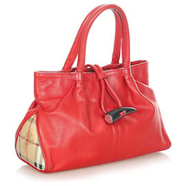 Burberry-Burberry Red Leather Handbag-Red