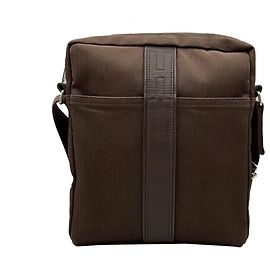 Hermès Bolsa mensageiro de lona Toile Acapulco Marrom