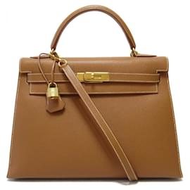 Hermès-Courchevel Leather Kelly 32-Brown