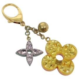 Louis Vuitton-LOUIS VUITTON Monogram Flower Charm Gold Red yellow LV Auth 29863-Red,Golden,Yellow