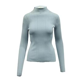 Autre Marque-Acne Studios Katina Ribbed Knit Sweater in Light Blue Cotton-Blue,Light blue