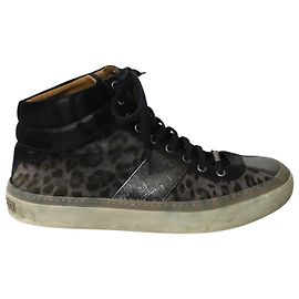 Jimmy Choo Baskets Montantes Belgravia Léopard en Cuir Multicolore Autre Imprimé python