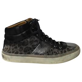 Jimmy Choo-Jimmy Choo Belgravia Leopard High Top Trainers in Multicolor Leather-Multiple colors