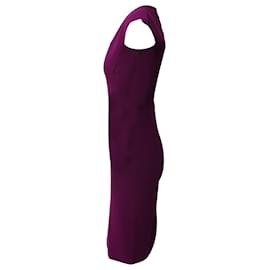 Roland Mouret-Roland Mouret Cap Sleeve Sheath Dress in Purple Polyester -Purple
