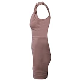 Valentino-Valentino Vestido midi com um ombro só rosa em lã rosa claro-Rosa
