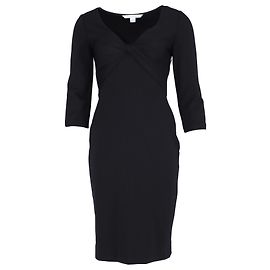 Diane Von Furstenberg – Razel-Kleid mit verdrehtem Frontdetail in schwarzer Viskose Schwarz