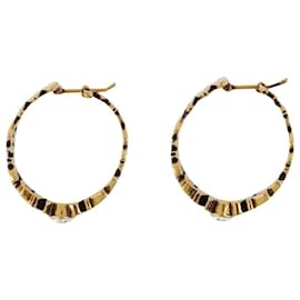 Alexander Mcqueen-Creole Graffiti Earrings in Brass and Crystal-Multiple colors