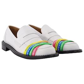JW Anderson-Elastic Loafer in White Leather-White