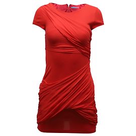 Alice + Olivia ROBE DRAPÉE À DÉTAILS EN ACÉTATE ROUGE Rouge