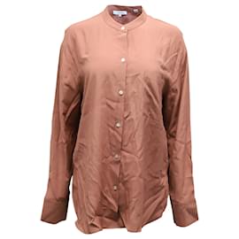 Vince-Blusa Vince Button Down in Viscosa Rosa Rose-Rosa