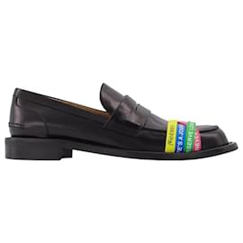 JW Anderson-Elastic Loafer in Black Leather-Black