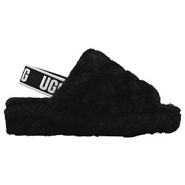 Ugg Fluff Yeah Slides in Black Shearling Black