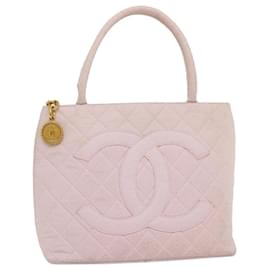 Chanel-CHANEL COCO Mark Tote Bag algodão Rosa CC Auth 29713NO-Rosa