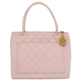 Chanel-CHANEL COCO Mark Tote Bag algodão Rosa CC Auth 29713NO-Rosa