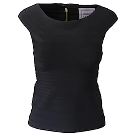 Herve Leger-Herve Leger Top Bandage em Seda Artificial Preto-Preto