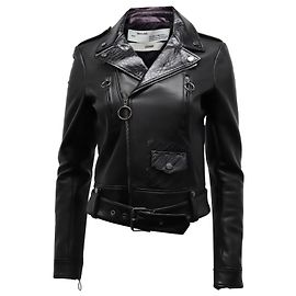 Off White Giacca biker Off-White in pelle nera Nero